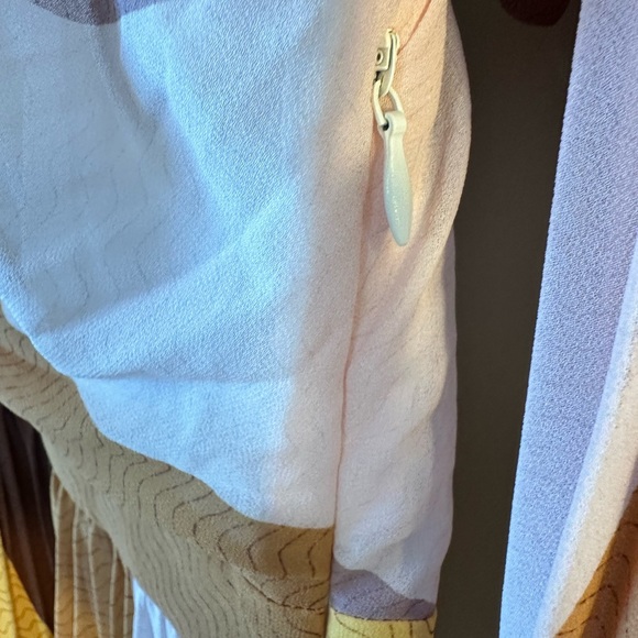 NWT MOTF PREMIUM PLEATED LIGHT FLOWY V-NECK Nude Tone Dress, size XL - Picture 9 of 12